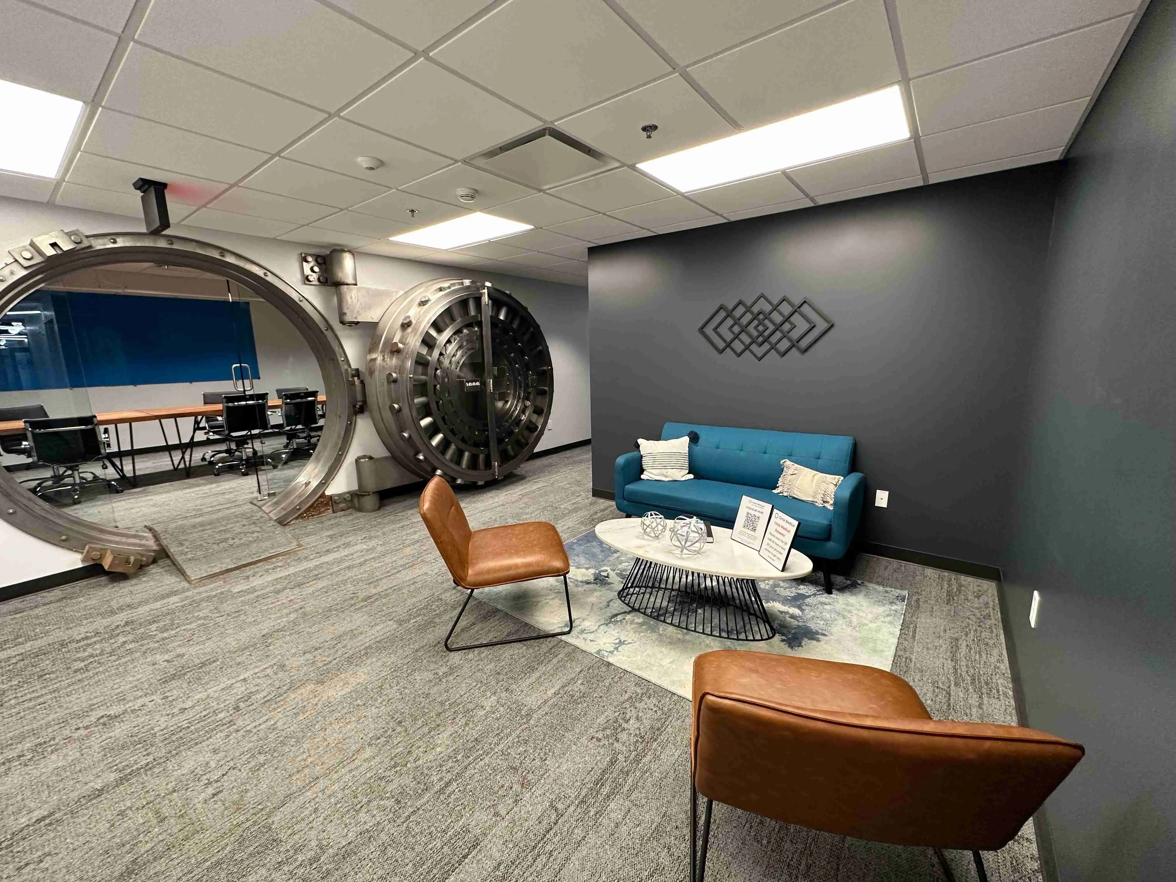 Office with a vault for door