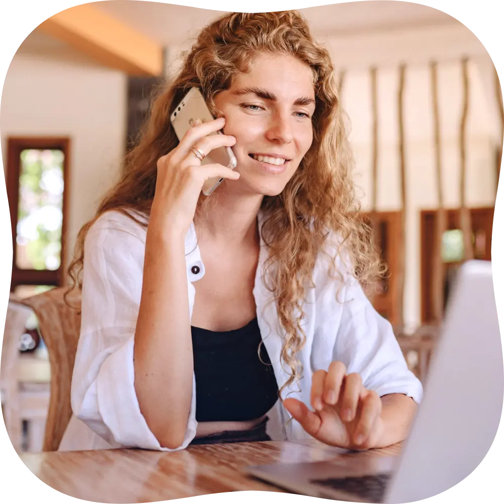 Woman speaking on the phone