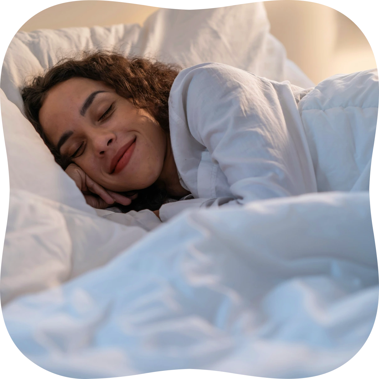 Patient sleeping comfortably in bed