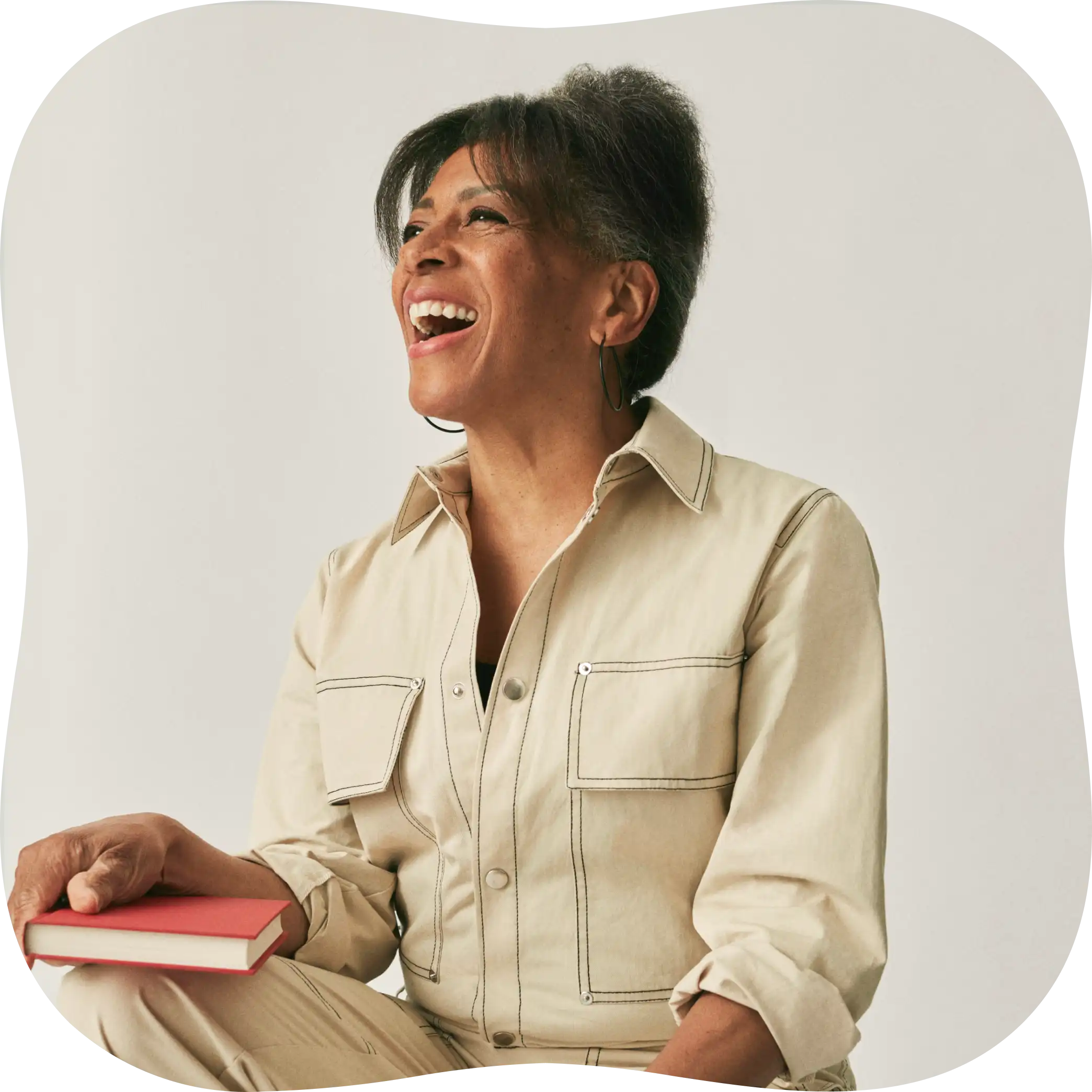 A patient smiling after starting menopause hormone therapy with Circle Medical