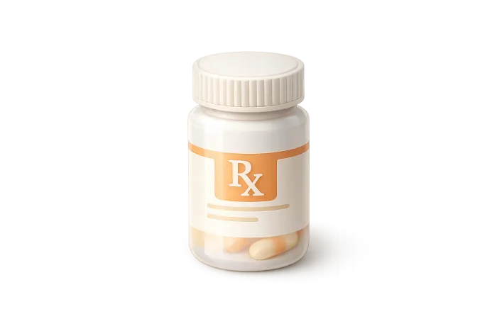 Supplement bottle representing hormone therapy