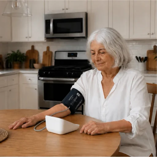 Patient receiving hypertension care